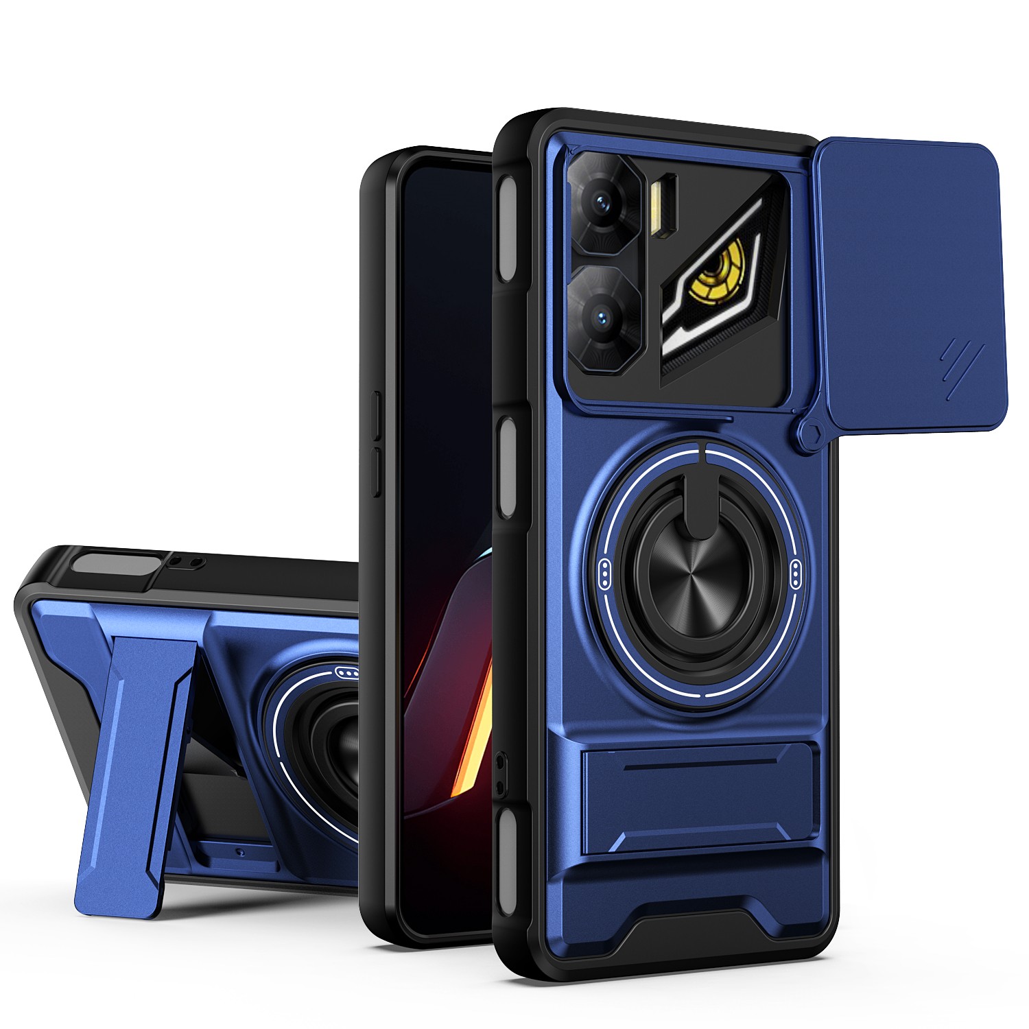 for ZTE nubia Neo 3 Case,Magnetic Ring Stand Bumper Frame Matte Shockproof Protective Cover for ZTE nubia Neo 3 5G